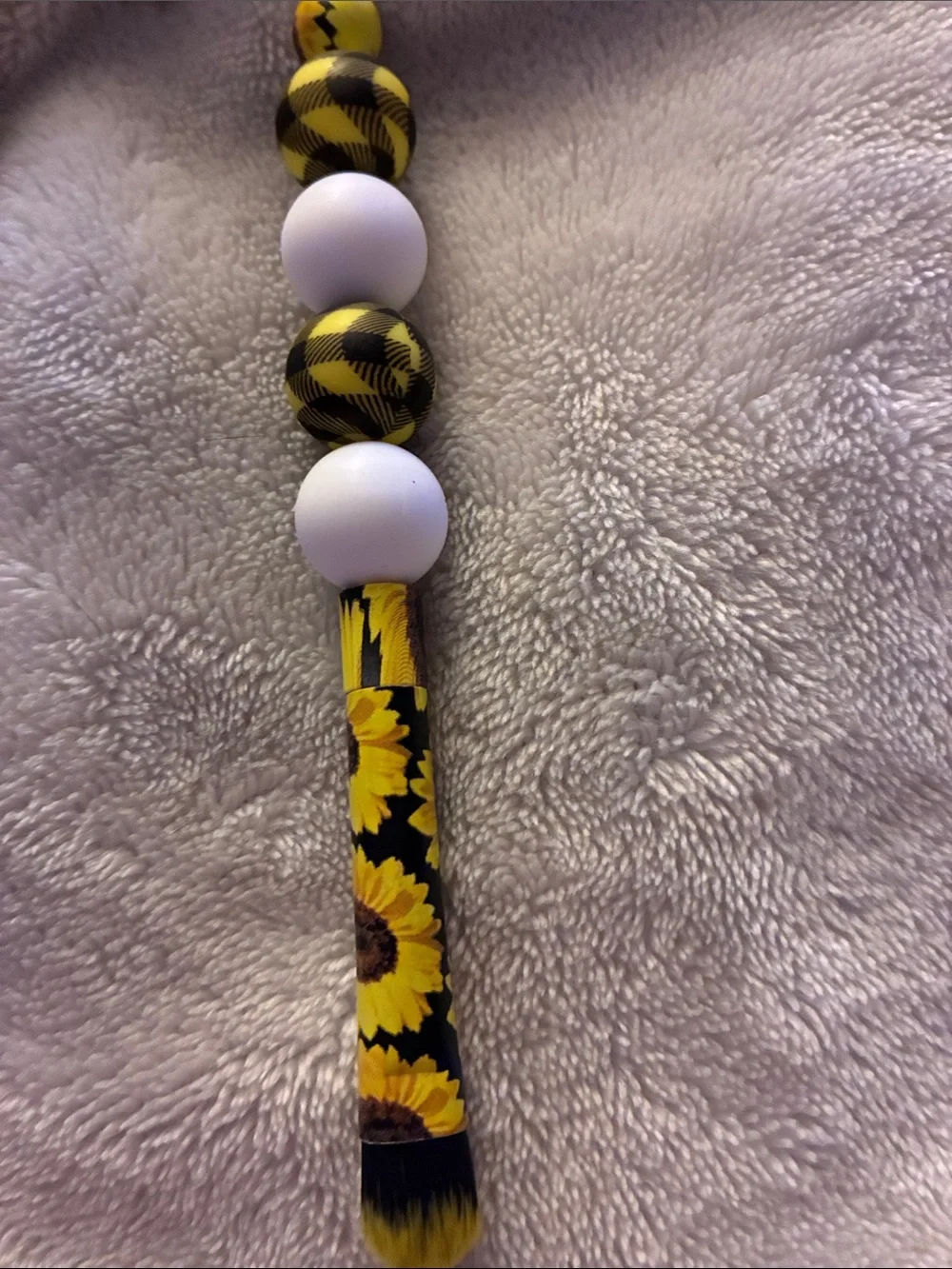 Sunflower Makeup Brush Set - Yellow Black White Floral